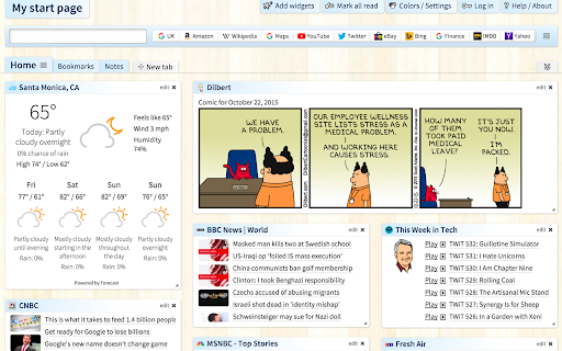 Protopage Start Page screenshot