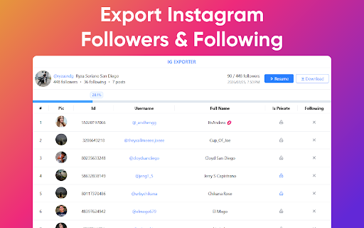 IG Exporter - IG Follower Exporter Tool screenshot