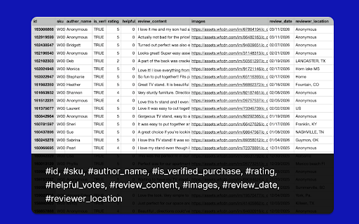 Wayfair Reviews Scraper - Export reviews to CSV/Excel/JSON screenshot