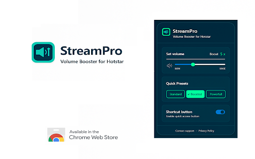 StreamPro: Volume Booster works with Hotstar screenshot