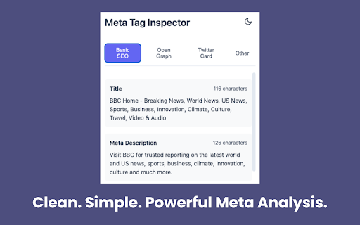 Easy Meta Tag Inspector screenshot