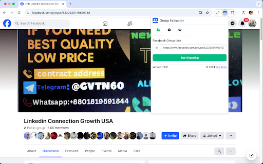 Export Group Members for Facebook screenshot