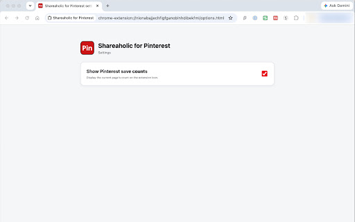 Shareaholic for Pinterest screenshot