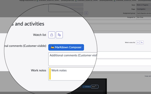 ServiceNow Markdown Composer screenshot
