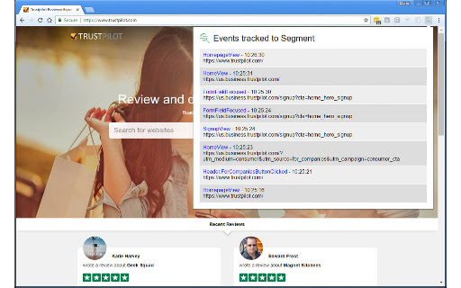 Segment Event Tracker screenshot