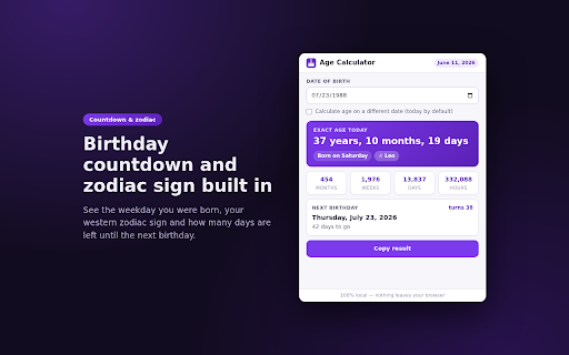 Age Calculator - Exact Age by Date of Birth screenshot