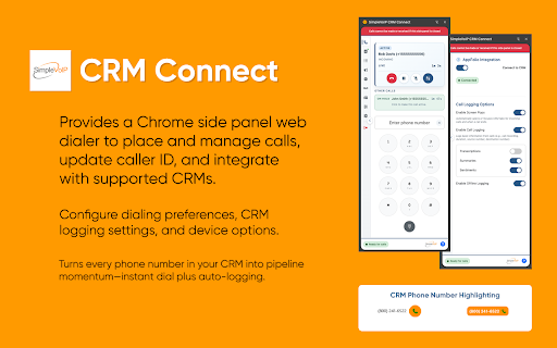 SimpleVoIP CRM Connect screenshot