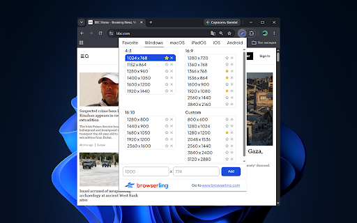 Browserling Window Resizer – Responsive Tester screenshot