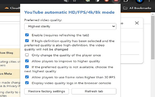 YouTube™ automatic HD/FPS/4k/8k high quality screenshot