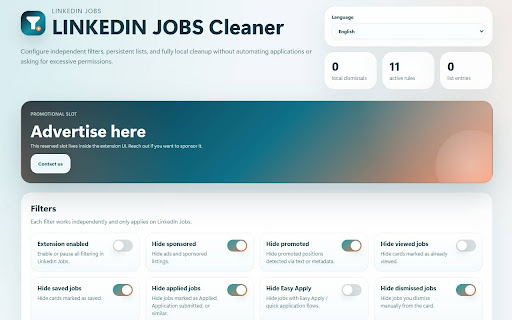 LINKEDIN JOBS Cleaner screenshot