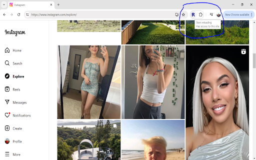 Keep reloading a web page screenshot
