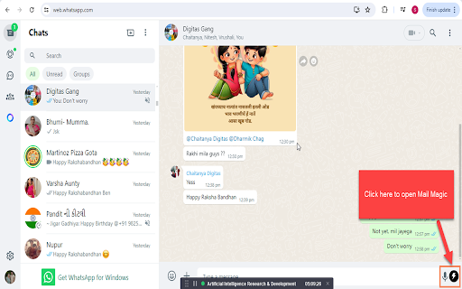 ChatGPT AI for WhatsApp messages by MailMagic screenshot