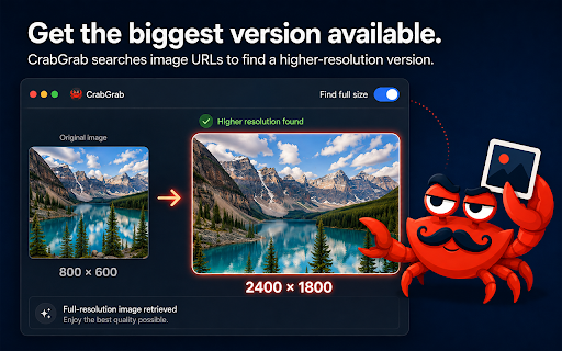 CrabGrab — Descargar imágenes en máxima resolución screenshot
