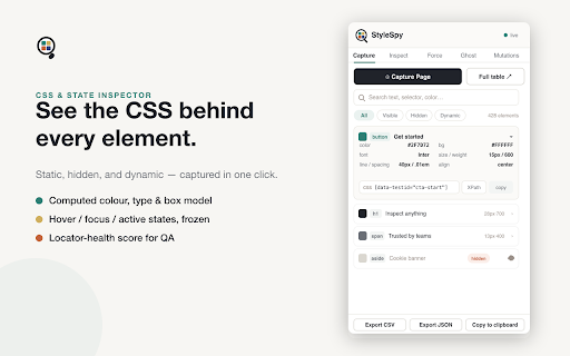 StyleSpy — CSS & State Inspector screenshot