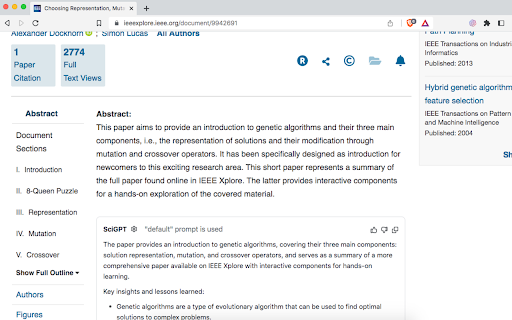 SciGPT: Summarize a scientific paper screenshot
