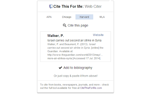 Cite This For Me: Web Citer screenshot
