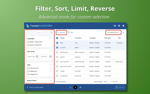 Translate Flashcards screenshot