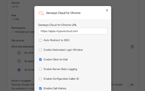 Genesys Cloud for Chrome screenshot