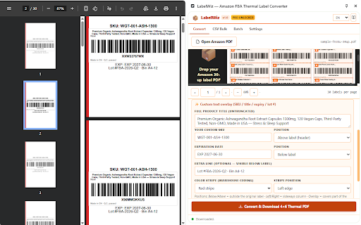 LabelWiz — Thermal Label Converter screenshot