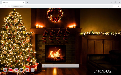 Christmas Tree Fireplace Animated Wallpaper screenshot