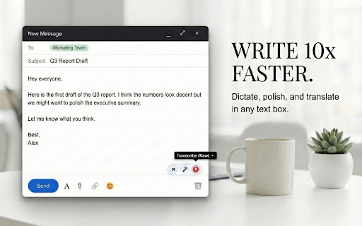 Voice to Text (Whisper) + AI Writing — Sleekio screenshot