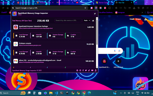 SparkVault Memory Usage Inspector screenshot