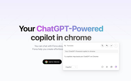 Fiona AI - ChatGPT SidePanel + GPTs & GPT-4 screenshot