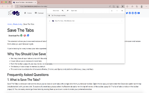 Save The Tabs screenshot