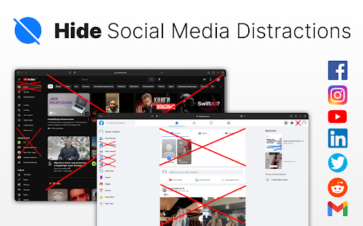 SocialFocus — Hide Feeds, Block Shorts & Remove Distractions screenshot