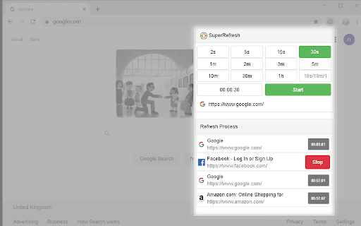 SuperRefresh , Auto Refresh pages screenshot