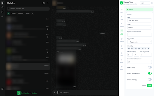 WhatsApp Privacy - Blur & Lock screenshot