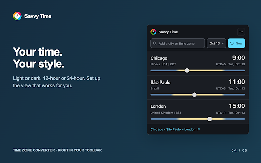 Savvy Time Zone Converter screenshot