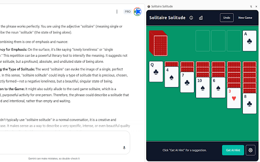 Solitaire Solitude by AI Muse (Beta) screenshot