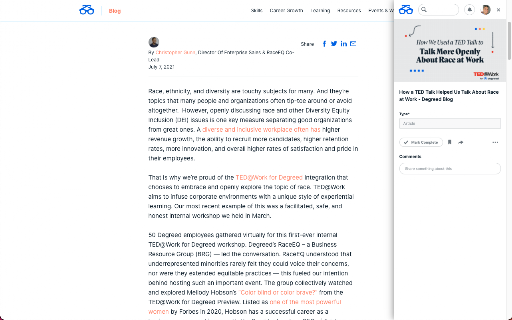 Degreed Extension screenshot