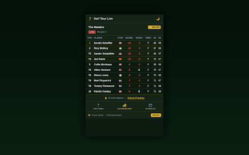 Golf Tour Live — PGA Scores & Schedule screenshot