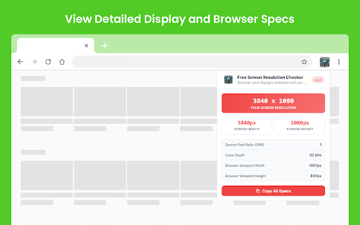 Free Screen Resolution Checker screenshot