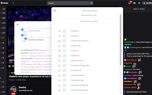 Twitch VOD Chat Search screenshot