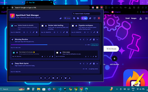 SparkVault Task Manager screenshot
