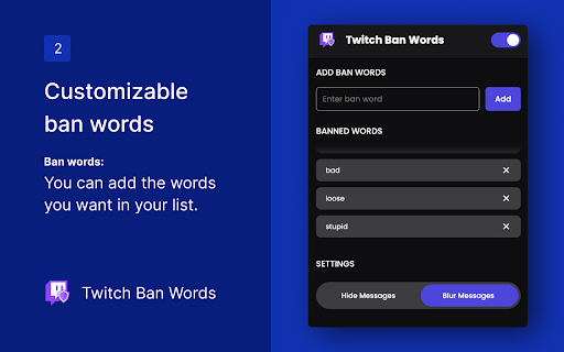 Twitch Ban Words screenshot