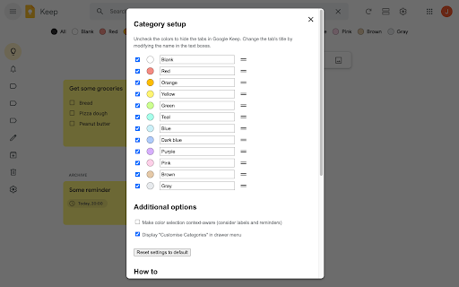 Category Tabs for Google Keep™ screenshot