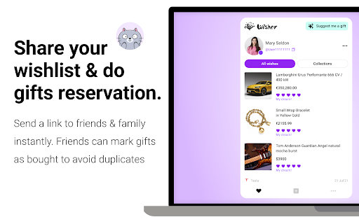 Wisher: Online Shopping Wishlist & AI Gift Ideas App screenshot