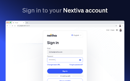 Nextiva Chrome Extension screenshot