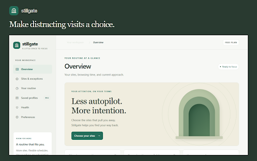 Stillgate — Intentional browsing screenshot