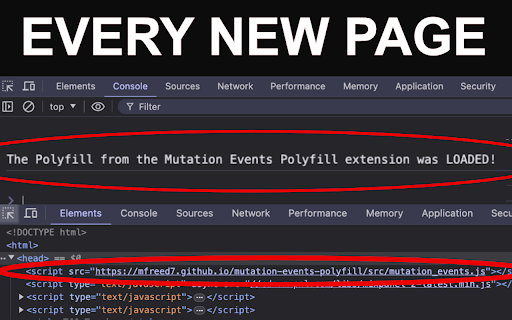 Mutation Events Polyfill screenshot