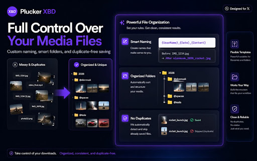 Plucker XBD - X(Twitter) Media One-click Downloader screenshot