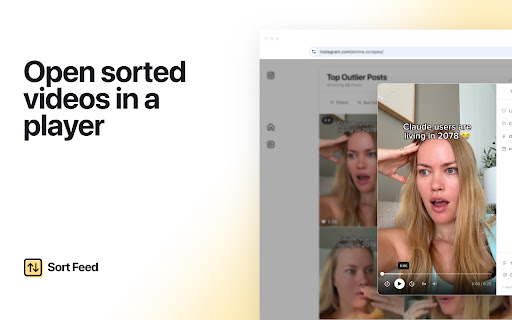 Sort Feed — Sort, Download & Transcribe. Works on Instagram, TikTok +2 more screenshot