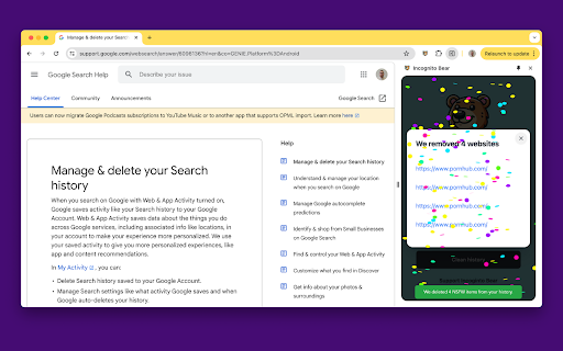 Incognito Bear: Remove NSFW Websites screenshot
