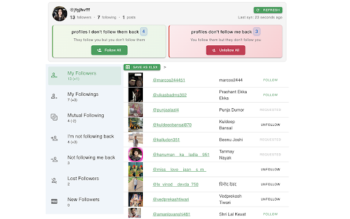 Unfollower Tracker for Top Photo App screenshot