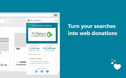 Microsoft Bing Search with Donations screenshot