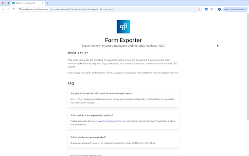 Form Exporter by Table Capture screenshot